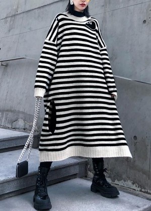 Oversized-striped-Sweater-dres